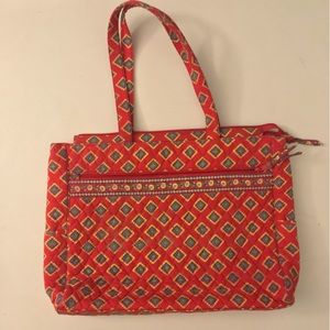 VERA BRADLEY “Metropolitan” Villa Red Tote Bag - Large: 19” x 13”. NWOT